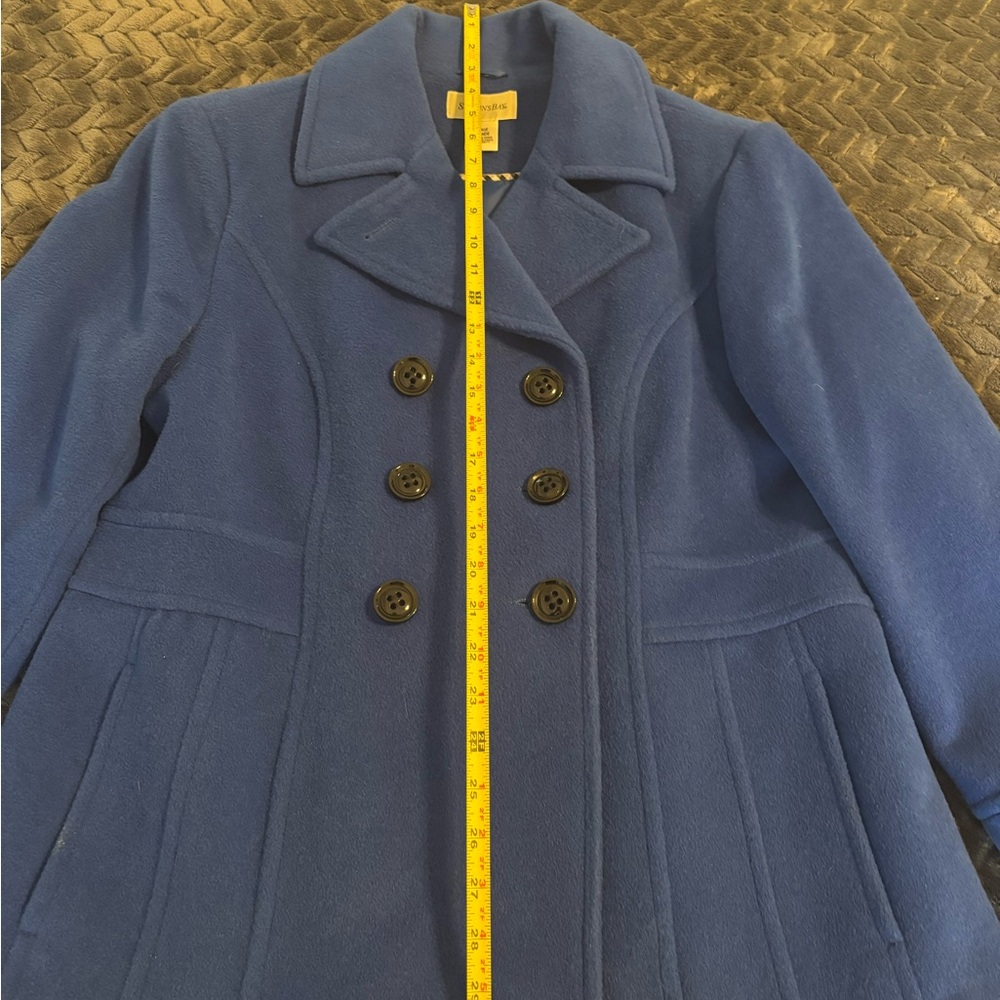 St. John's Bay Blue Pea Coat - Picture 4 of 5